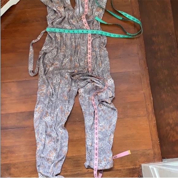 Like New Free People Universal Surplice Jumpsuit in Taupe EUC - Picture 6 of 8